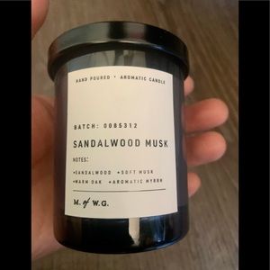 M. Of W.G. Sandalwood Musk Candle size 3.8oz(108 g) Hand Poured AROMATIC CANDLE